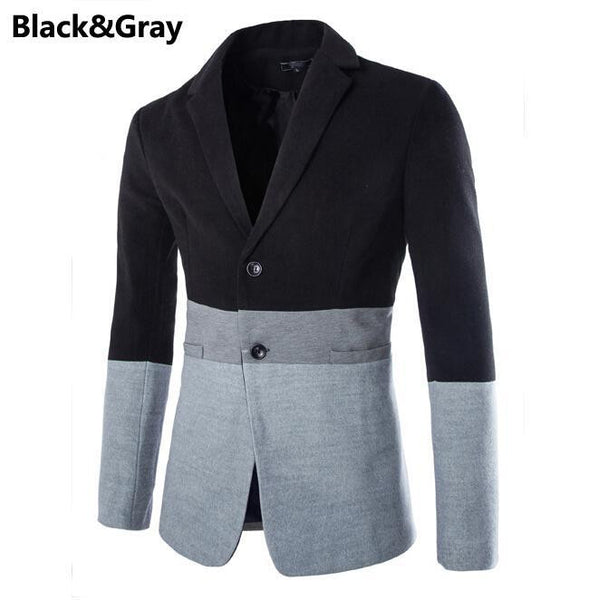 Hot Sale Business Casual Suit Men Blazers Set Professional Form Long Sleeve Patchwork Design Men's Single Breasted Blazer Suit