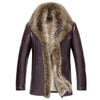 Men's Leather Jacket Lambs Wool Genuine Leather Jacket Male Thick Raccoon Fur Collar Jaqueta Couro Masculino Plus Size  MZ1105