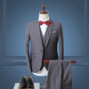 Jacket+Vest+Pants 2016 New Men's Business Suits Korean Style Slim Fit Mens Blazer Brand Office Gentlemen Dress Wedding Suits
