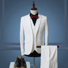 Jacket+Vest+Pants 2016 New Men's Business Suits Korean Style Slim Fit Mens Blazer Brand Office Gentlemen Dress Wedding Suits