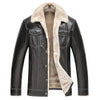 Fashion Men Leather Coat Winter Jacket Warm 2016 Brand Design Fur Thicken Turn-down Collar Leather Jacket Z2025-Euro