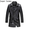 Free Shipping  Men's New Suit Sheep Leather Jacket Man Autumn and Winter  Mens Fashion Slim Length Medium Waist Leather Coat 717