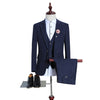 Wool Men Blue Blazer Suits (Jacket+Pant+Vest) Solid Color Slim Fit Man Business Suit Brand Clothing Wedding Suits DHL Free