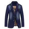 MOGU Denim Blazers Men 2017 Spring New Fashion Jean Blazer Jacket Slim Fit Suits For Male Casual Blazer Asian Size Men's Jackets