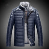 New real sheep leather men short style Slim stand collar leather down jacket male tide fashion outerwear solid color coat MZ1151
