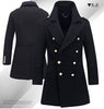 Winter Coat Men Wool Cotton Double Breasted Long Designer Jacket Thicken Mens Peacoat Size M-3XL A0837