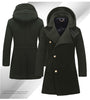 2017 New Winter Thicken Warm Wool Men's Coat With Hoodes Long Designer Office Business Jacket Army Green Khaki, Blue 8801