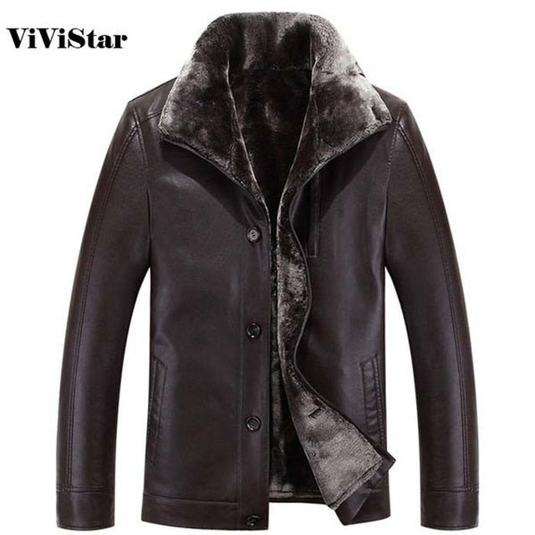 2015 New Winter Warm Motorcycle Leather Jacket High Quality Brand New Man Fashion Leather Coats F1507