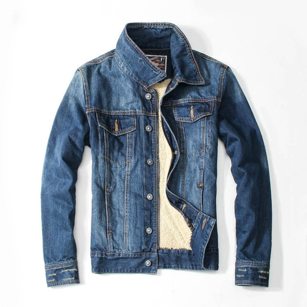 2016 Men'S Denim Jacket Male Outwear Brand Coat Plus Velvet Thick Jean Jacket Mens Casual Jacket Plus Size 2XL