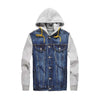 NEW Denim Jacket Men hooded sportswear Outdoors Casual fashion Jeans Jackets Hoodies Cowboy Mens Jacket and Coat Plus Size M/5XL