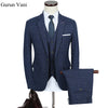 Navy Plaid Herringbone Retro Gentleman Style Custom Made Men's Suits Tailor Suit Blazer Suits For Men 3 Piece Jacket+Pants+Vest