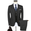 Black Plaid Herringbone Retro Gentleman Style Custom Made Men's Suits Tailor Suit Blazer Suits For Men 3 Piece Jacket+Pants+Vest