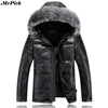 2017 New Fur Hood Men Leather Coats Winter Snow Warm -20 Degree Black Color Jackets E0708-003