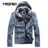 MISNIKI Hot Autumn Winter Denim Jacket Men Hooded Casual Warm Men's Jean Jacket Coat