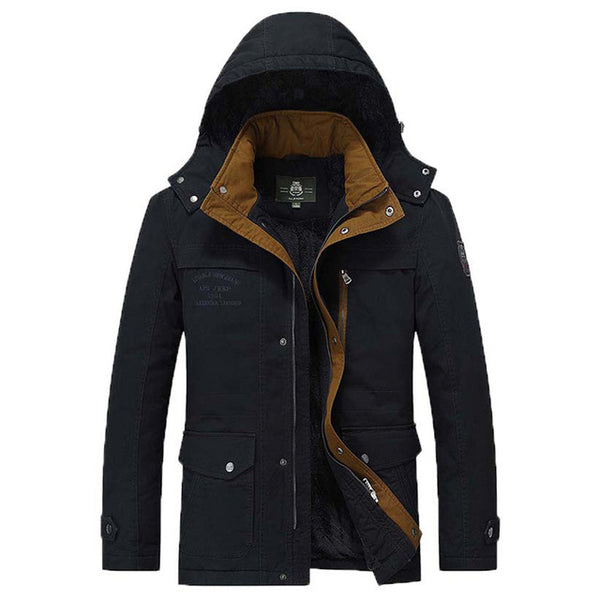 2017 Winter Male Fashion Cotton Coat Afs Jeep Casual Long Parkas Jacket With Hooded Cashmere Down Parka Hot D185