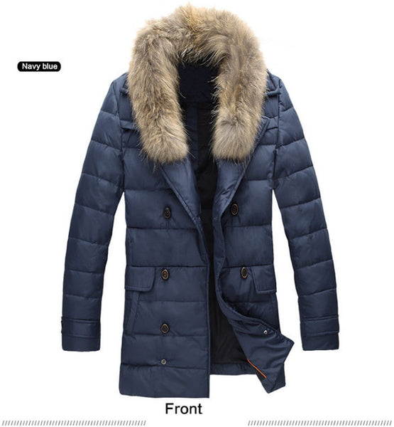 Free shipping, 2014 new arrive winter coat Men's Long Slim wool collar Down jacket, MC328 wholesale