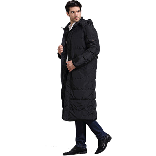 Winter Men Down Jackets Thick Warm X-Long White Duck Down Jackets With Hood Casual Outwear Brand Jacket Men casaco masculino