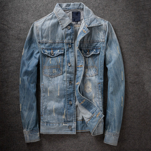 Autumn New Trendy Slim Jaqueta Jeans Masculina Vintage Quality Mens Jackets And Coats