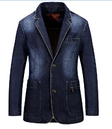 2016 new autumn solid slim fit mens single breasted trench coat denim jeans outwear windbreaker