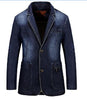 2016 new autumn solid slim fit mens single breasted trench coat denim jeans outwear windbreaker