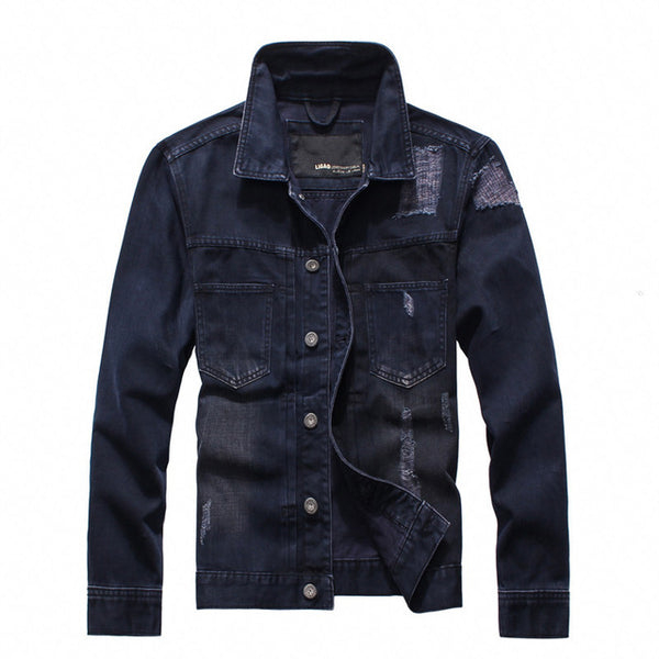 men jean jacket men denim jackets for men stand collar 100% cotton outerwear jean jacket men