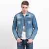 male denim jacket light blue jeans jacket for men retro jaqueta jeans masculino 2017 autumn winter clothes men Slim denim coat